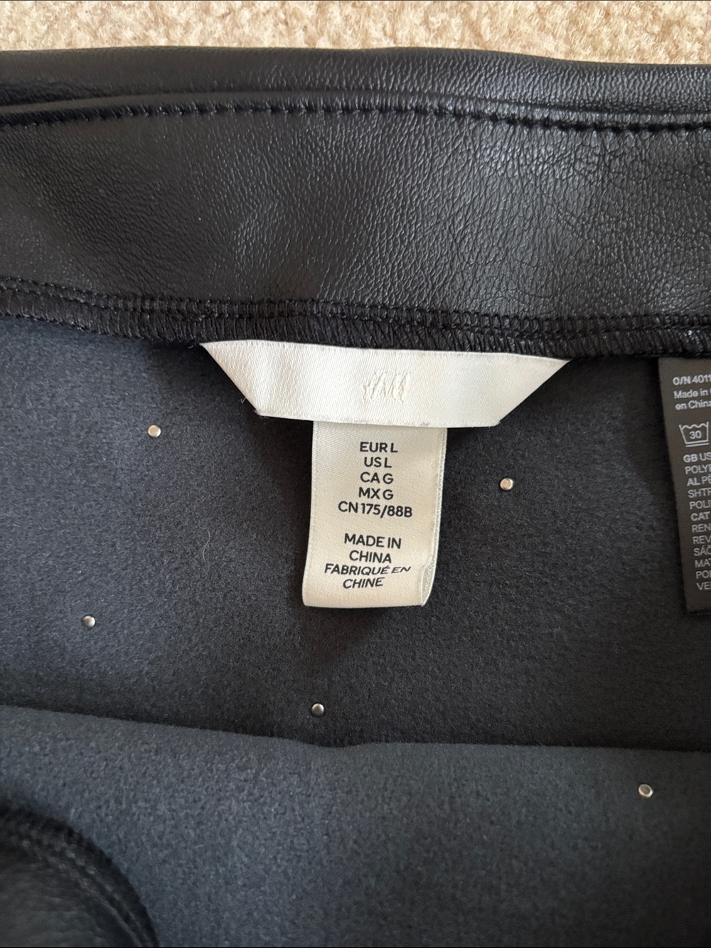 H&M Black Mini Skirt with Silver Studs - Picture 2 of 7